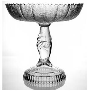 Vintage Hobbs Brockunier Tree of Life Round Compote 9 inch No. Hand Floral
